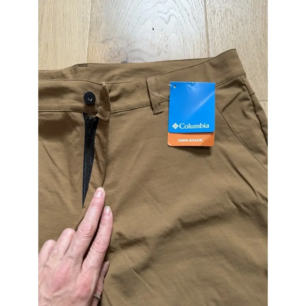 NWT Columbia Pants Men's 36x30 Khaki Brown Causal Hiking Athleisure Utility